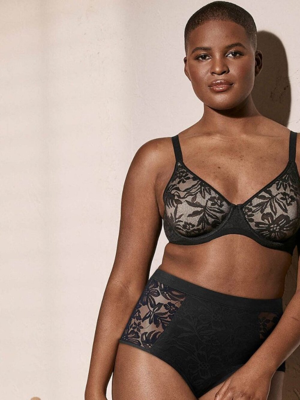 #1664 Bali Women's Breathe Lace Underwire Bra DF7590 - Black/Almond - Picture 6 of 7